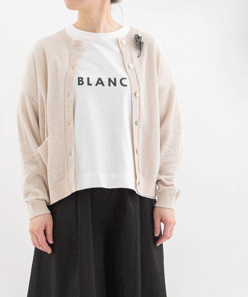 nop de nod(ノップドゥノッド)の「コットンリネンクルーカーディガン(カーディガン/ボレロ・レディース・ブラック/キナリ/ブルー系/グリーン・M)」の19枚目の写真