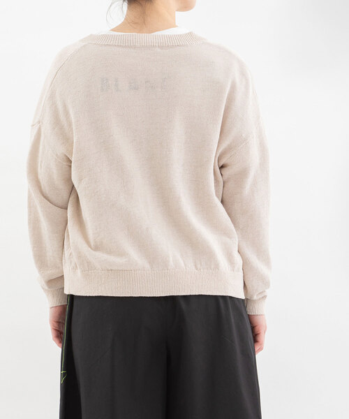 nop de nod(ノップドゥノッド)の「コットンリネンクルーカーディガン(カーディガン/ボレロ・レディース・ブラック/キナリ/ブルー系/グリーン・M)」の21枚目の写真