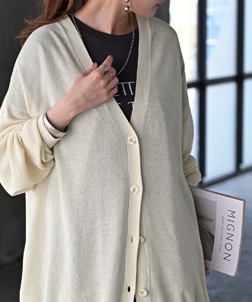 ゆるっと薄手ニットカーディガン（カーディガン/ボレロ）｜HUG.U