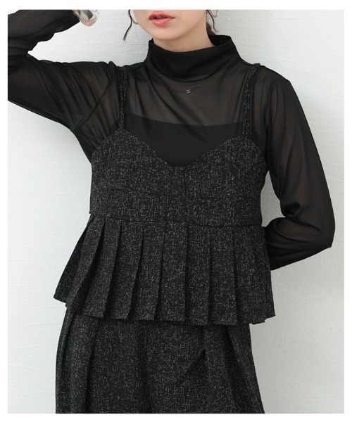 Sawa a la mode（サワアラモード）の「プリーツデザインビスチェ（Tシャツ/カットソー・レディース・ブラウン/ブラック・FREE）」の4枚目の写真