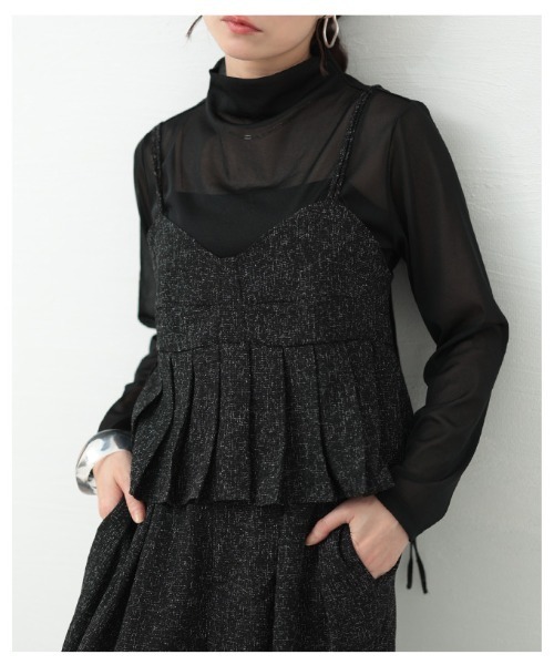 Sawa a la mode（サワアラモード）の「プリーツデザインビスチェ（Tシャツ/カットソー・レディース・ブラウン/ブラック・FREE）」の7枚目の写真