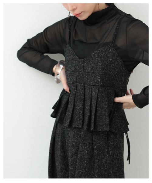 Sawa a la mode（サワアラモード）の「プリーツデザインビスチェ（Tシャツ/カットソー・レディース・ブラウン/ブラック・FREE）」の12枚目の写真