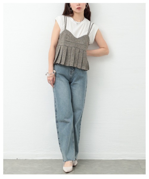 Sawa a la mode（サワアラモード）の「プリーツデザインビスチェ（Tシャツ/カットソー・レディース・ブラウン/ブラック・FREE）」の14枚目の写真