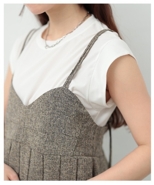 Sawa a la mode（サワアラモード）の「プリーツデザインビスチェ（Tシャツ/カットソー・レディース・ブラウン/ブラック・FREE）」の16枚目の写真