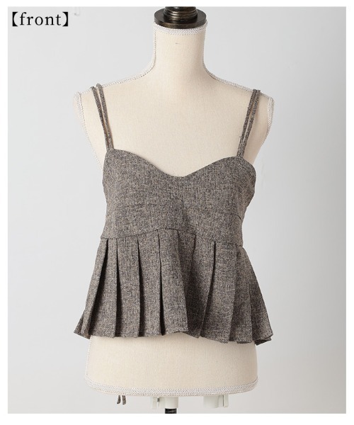 Sawa a la mode（サワアラモード）の「プリーツデザインビスチェ（Tシャツ/カットソー・レディース・ブラウン/ブラック・FREE）」の22枚目の写真