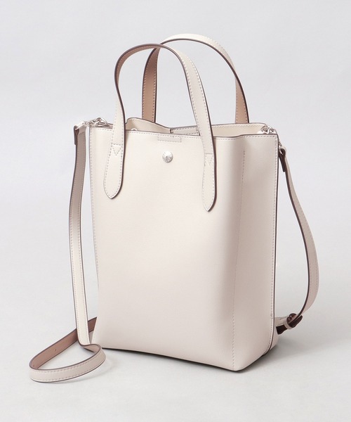 Legato Largo（レガートラルゴ）の「かるいかばん レザー調 2WAY ショルダー トートバッグ A5収納対応（ビジネスバッグ・レディース・ブラック/グレイッシュベージュ/ライトグレー・FREE）」の5枚目の写真