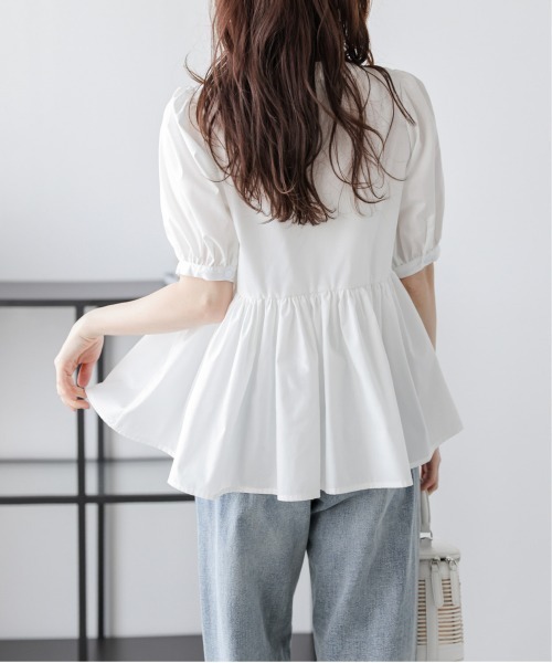 sheller シェリエ　ペプラムシャツ　ブラウス　ホワイト SHIRTS / BLOUSE – shéller / シェリエ