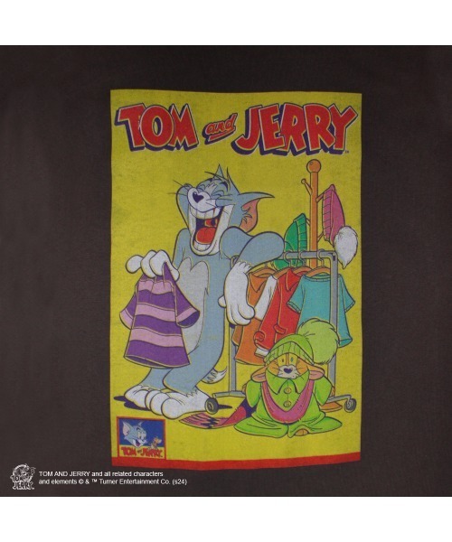 Tom&Jerry(トムアンドジェリー)の「【Tom&Jerry/トムとジェリー】""Memorable Scene YELLOW"" T-Shirt"半袖プリントTシャツ ビックシルエット ピグメント加工 ヴィンテージライク(Tシャツ/カットソー・メンズ・ホワイト/チャコールグレー・MEDIUM/LARGE/X-LARGE)」の3枚目の写真