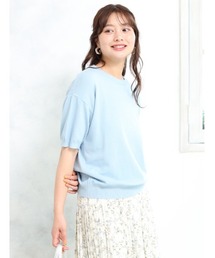 ハーフスリーブもちもちニット