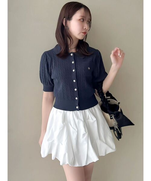 POLO BCS(ポロ ビーシーエス)の「【POLOBCSコラボ】ポロカーデニットトップス(ニット/セーター・レディース・オフホワイト/オレンジ/イエロー/ネイビー・FREE)」の10枚目の写真