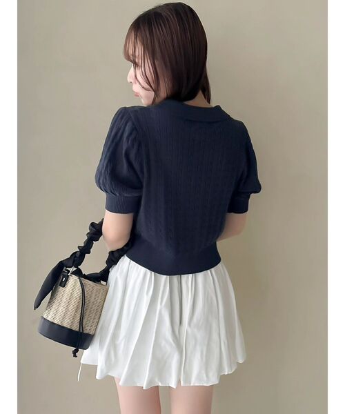 POLO BCS(ポロ ビーシーエス)の「【POLOBCSコラボ】ポロカーデニットトップス(ニット/セーター・レディース・オフホワイト/オレンジ/イエロー/ネイビー・FREE)」の11枚目の写真