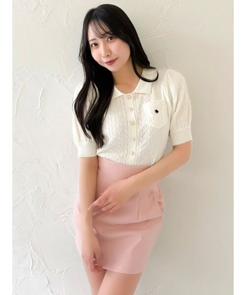 POLO BCS(ポロ ビーシーエス)の「【POLOBCSコラボ】ポロカーデニットトップス(ニット/セーター・レディース・オフホワイト/オレンジ/イエロー/ネイビー・FREE)」の16枚目の写真