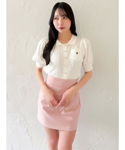 POLO BCS(ポロ ビーシーエス)の「【POLOBCSコラボ】ポロカーデニットトップス(ニット/セーター・レディース・オフホワイト/オレンジ/イエロー/ネイビー・FREE)」の17枚目の写真