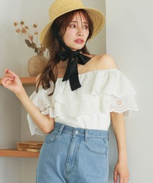 2WAYスカラップ刺繍プルオーバー 497902