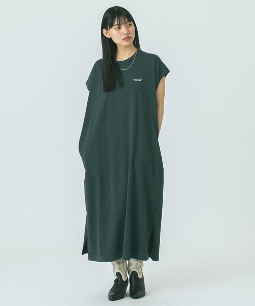 THOUSAND MILE(サウザンドマイル)の「(THOUSAND MILE x GENE HEAVENS)BIO WASH TEE DRESS(ワンピース・レディース・オリーブ/ブラック/バーガンディー・ONE SIZE)」の5枚目の写真