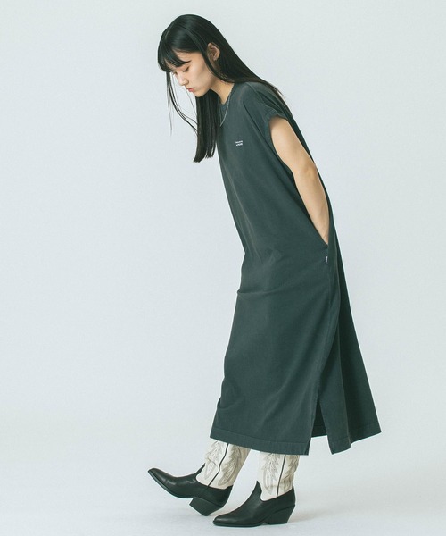 GENE HEAVENS × THOUSAND MILE ロングワンピース THOUSAND MILE x GENE HEAVENS)BIO WASH TEE DRESS（ワンピース