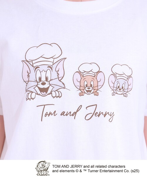 Tom＆Jerry（トムアンドジェリー）の「【TOM and JERRY 別注】ベーシックTシャツ（Tシャツ/カットソー・レディース・チャコール/ホワイト系1/チャコールグレー/ホワイト系3・01/02/03/04）」の8枚目の写真