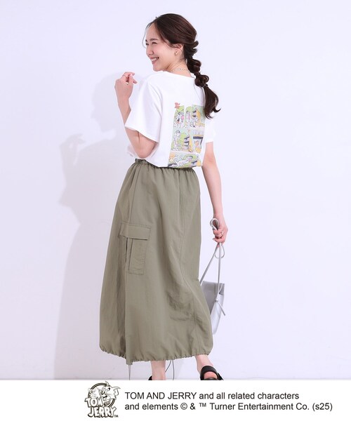 Tom＆Jerry（トムアンドジェリー）の「【TOM and JERRY 別注】ベーシックTシャツ（Tシャツ/カットソー・レディース・チャコール/ホワイト系1/チャコールグレー/ホワイト系3・01/02/03/04）」の16枚目の写真