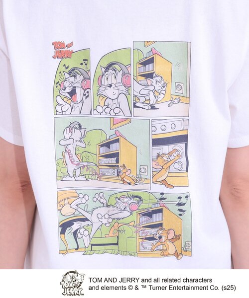 Tom＆Jerry（トムアンドジェリー）の「【TOM and JERRY 別注】ベーシックTシャツ（Tシャツ/カットソー・レディース・チャコール/ホワイト系1/チャコールグレー/ホワイト系3・01/02/03/04）」の18枚目の写真