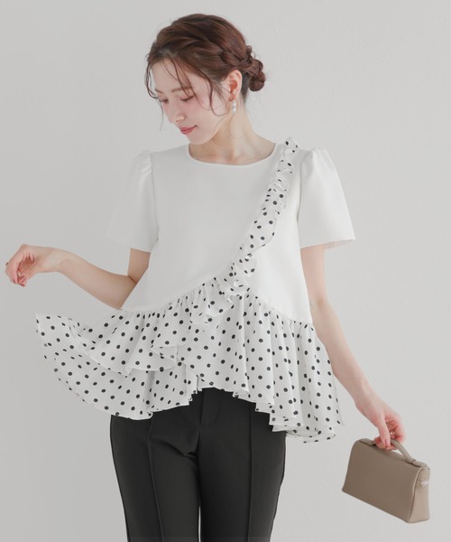 完売中dolce. ホワイト　フリルトップス F 完売中dolce. ホワイト フリルトップス F - メルカリ