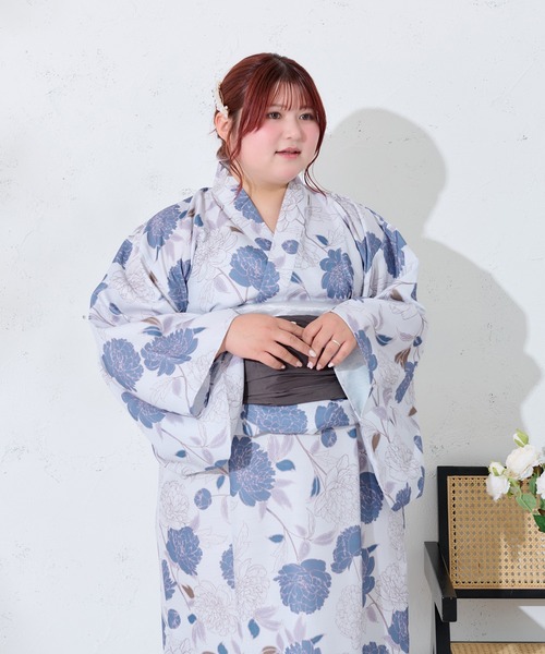 大きいサイズ】アソート花柄セパレート浴衣セット（浴衣
