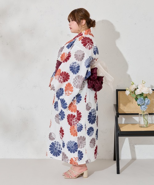 大きいサイズ】アソート花柄セパレート浴衣セット（浴衣