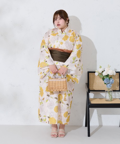 大きいサイズ】アソート花柄セパレート浴衣セット（浴衣