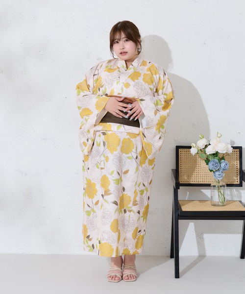3L ルオシー louisy 浴衣 ルオシー Louiosy 花柄浴衣セット 3L - メルカリ