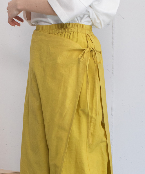 POU DOU DOU（プードゥドゥ）の「＜made in INDIA＞スカラップシフリー刺繍ラップ風パンツ（その他パンツ・レディース・ブラック/イエロー/オフホワイト・M）」の15枚目の写真