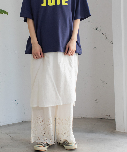 POU DOU DOU（プードゥドゥ）の「＜made in INDIA＞スカラップシフリー刺繍ラップ風パンツ（その他パンツ・レディース・ブラック/イエロー/オフホワイト・M）」の21枚目の写真