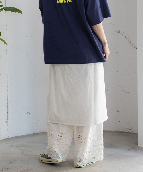 POU DOU DOU（プードゥドゥ）の「＜made in INDIA＞スカラップシフリー刺繍ラップ風パンツ（その他パンツ・レディース・ブラック/イエロー/オフホワイト・M）」の22枚目の写真