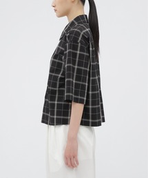 美品⁑マーガレットハウエル　リネンコットン ラウンドカラーブラウス　チェック　2 MARGARET HOWELL（マーガレットハウエル）の「COTTON LINEN CHECK