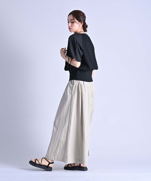 RAW FUDGE(ローファッジ)の「シルケット天竺シャーリングスリーブプルオーバー(Tシャツ/カットソー・レディース・ブラック/オフホワイト・M)」の10枚目の写真