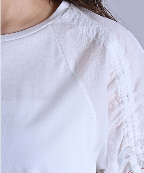 RAW FUDGE(ローファッジ)の「シルケット天竺シャーリングスリーブプルオーバー(Tシャツ/カットソー・レディース・ブラック/オフホワイト・M)」の14枚目の写真