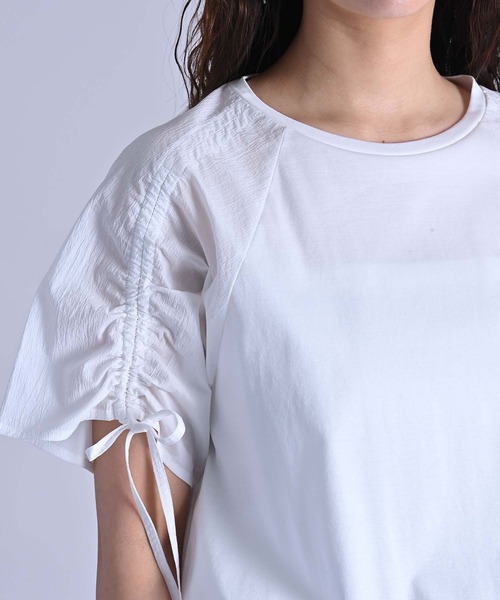 RAW FUDGE(ローファッジ)の「シルケット天竺シャーリングスリーブプルオーバー(Tシャツ/カットソー・レディース・ブラック/オフホワイト・M)」の15枚目の写真