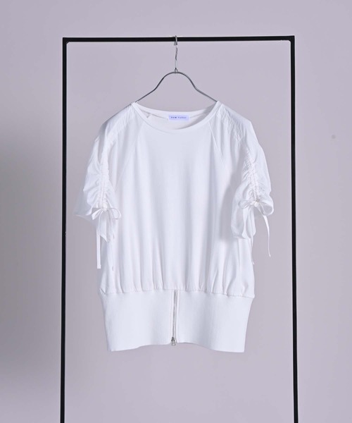 RAW FUDGE(ローファッジ)の「シルケット天竺シャーリングスリーブプルオーバー(Tシャツ/カットソー・レディース・ブラック/オフホワイト・M)」の20枚目の写真