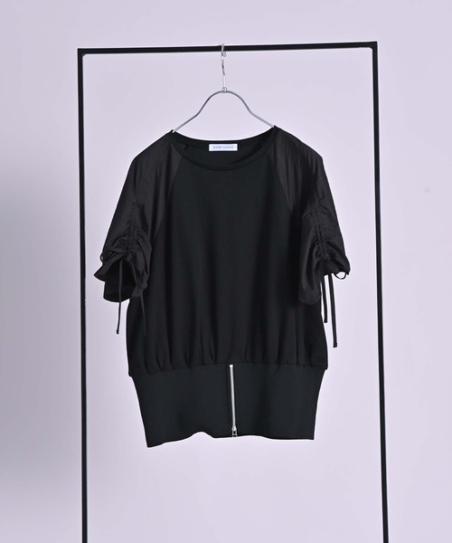 RAW FUDGE(ローファッジ)の「シルケット天竺シャーリングスリーブプルオーバー(Tシャツ/カットソー・レディース・ブラック/オフホワイト・M)」の21枚目の写真