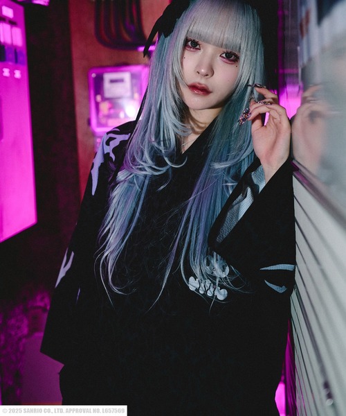 GALFY(ガルフィー)の「GALFY(ガルフィー)クロミコラボ キャラクター レオパード柄甚平 メンズ レディース ユニセックス(浴衣・メンズ・ブラック/パープル・L)」の4枚目の写真