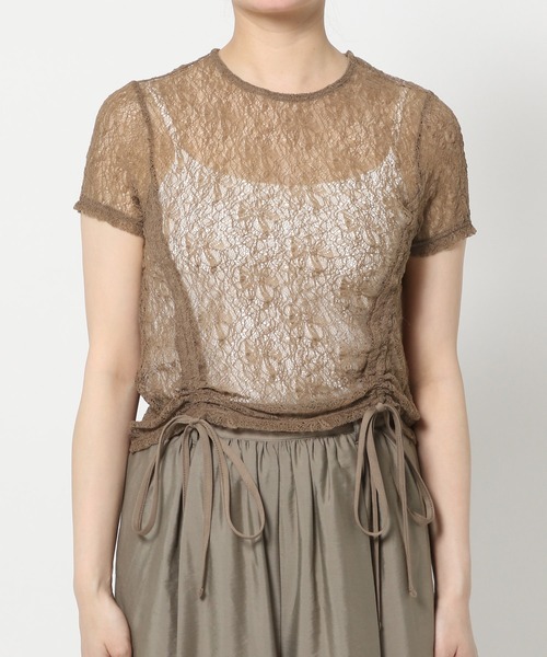 mysty woman（ミスティウーマン）の「レースアレンジドロストT 571959（Tシャツ/カットソー・レディース・モカ/ブルー系その他/アイボリー/ブラック・FREE）」の21枚目の写真
