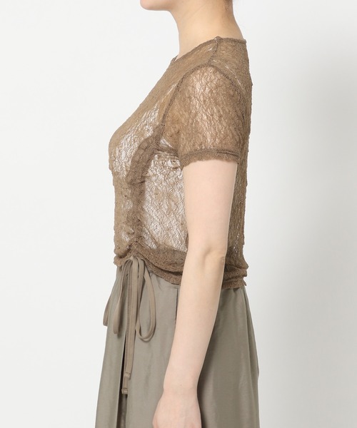 mysty woman（ミスティウーマン）の「レースアレンジドロストT 571959（Tシャツ/カットソー・レディース・モカ/ブルー系その他/アイボリー/ブラック・FREE）」の20枚目の写真