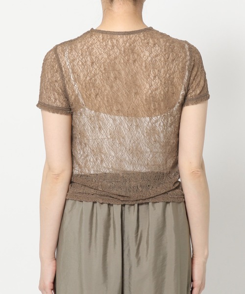 mysty woman（ミスティウーマン）の「レースアレンジドロストT 571959（Tシャツ/カットソー・レディース・モカ/ブルー系その他/アイボリー/ブラック・FREE）」の19枚目の写真