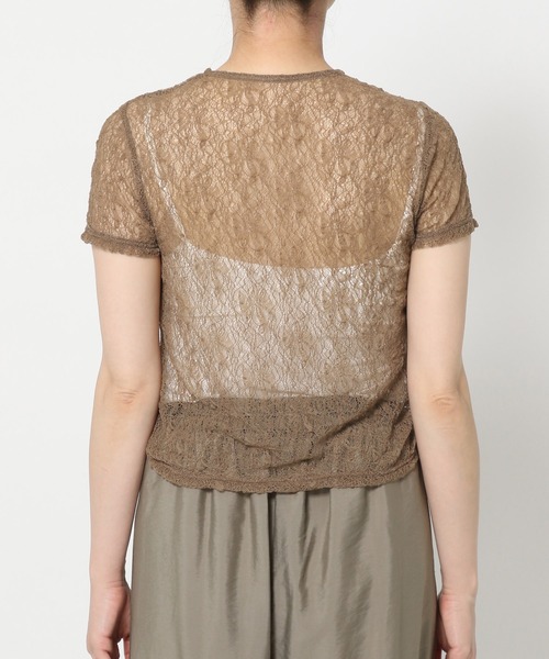mysty woman（ミスティウーマン）の「レースアレンジドロストT 571959（Tシャツ/カットソー・レディース・モカ/ブルー系その他/アイボリー/ブラック・FREE）」の18枚目の写真