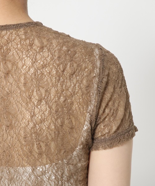 mysty woman（ミスティウーマン）の「レースアレンジドロストT 571959（Tシャツ/カットソー・レディース・モカ/ブルー系その他/アイボリー/ブラック・FREE）」の17枚目の写真