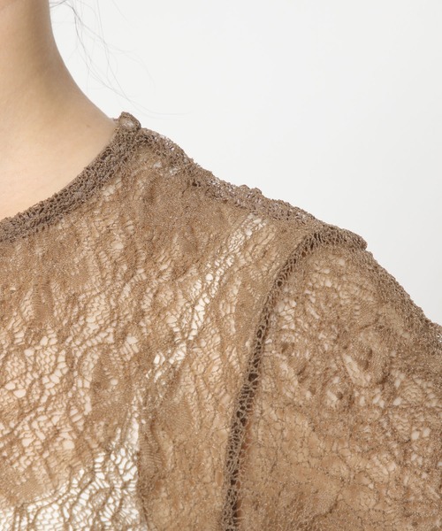 mysty woman（ミスティウーマン）の「レースアレンジドロストT 571959（Tシャツ/カットソー・レディース・モカ/ブルー系その他/アイボリー/ブラック・FREE）」の15枚目の写真