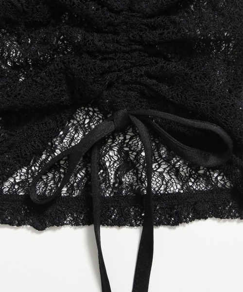 mysty woman（ミスティウーマン）の「レースアレンジドロストT 571959（Tシャツ/カットソー・レディース・モカ/ブルー系その他/アイボリー/ブラック・FREE）」の9枚目の写真