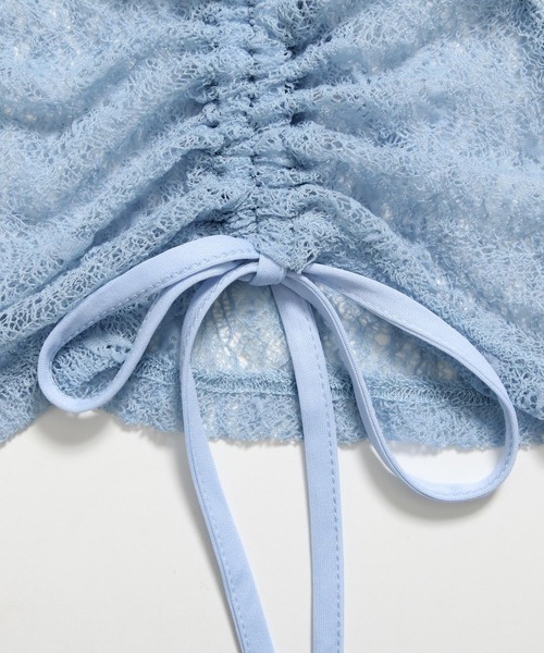 mysty woman（ミスティウーマン）の「レースアレンジドロストT 571959（Tシャツ/カットソー・レディース・モカ/ブルー系その他/アイボリー/ブラック・FREE）」の8枚目の写真