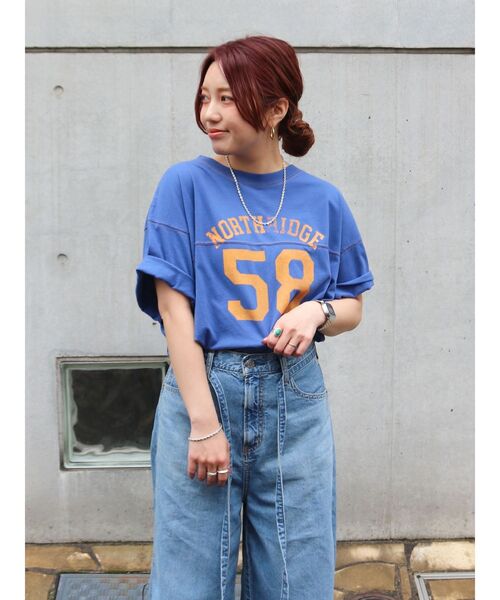 Ungrid（アングリッド）の「ナンバリングルーズTee（Tシャツ/カットソー・レディース・レッド/オフホワイト/ブルー・FREE）」の21枚目の写真