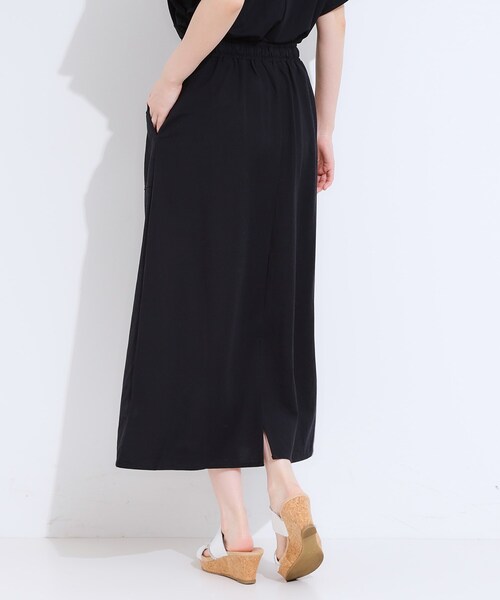 DRESKIP（ドレスキップ）の「【セットアップ可/ひんやり】大人カジュアルに ベイカー風デザインスカート（スカート・レディース・オリーブ/ネイビー/マスタード・04/03/02/01）」の5枚目の写真