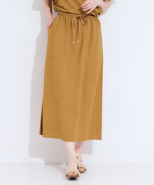 DRESKIP（ドレスキップ）の「【セットアップ可/ひんやり】大人カジュアルに ベイカー風デザインスカート（スカート・レディース・オリーブ/ネイビー/マスタード・04/03/02/01）」の12枚目の写真