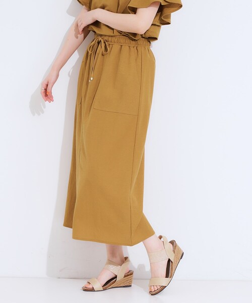 DRESKIP（ドレスキップ）の「【セットアップ可/ひんやり】大人カジュアルに ベイカー風デザインスカート（スカート・レディース・オリーブ/ネイビー/マスタード・04/03/02/01）」の13枚目の写真